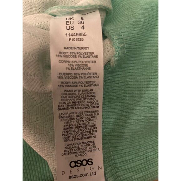 ASOS Design, women's pale green, textured cropped pullover sweater size 4 - Picture 7 of 8